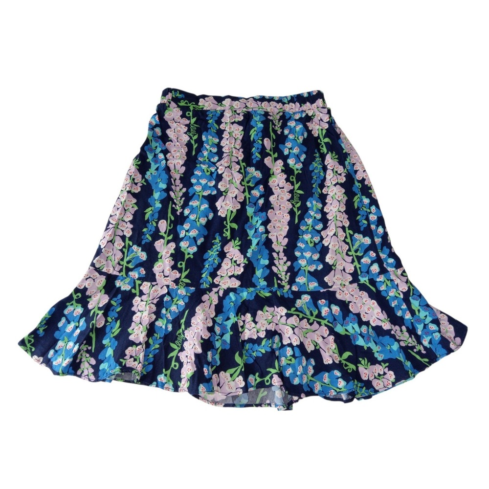 Lilly Pulitzer Women's Abella Skirt Floral in Navy Blue Pink Floral size M